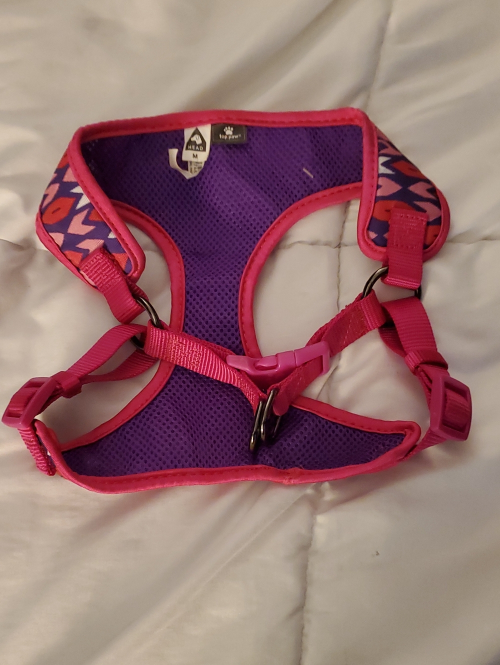 Top Paw Pink and Purple Harness And Black And Blue Rabbitgoo Harness Bundle M